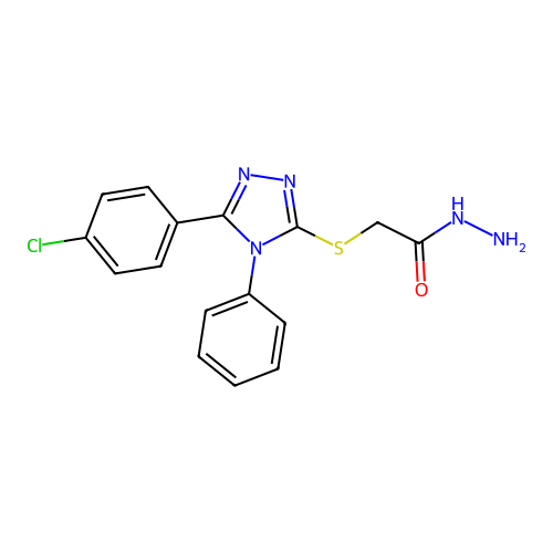 2-{[5-(4-chlorophenyl)-4-phenyl-4H-1,2,4-triazol-3-yl]sulfanyl}acetohydrazide structure