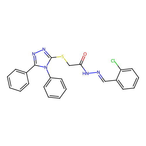 N'-[(E)-(2-chlorophenyl)methylidene]-2-[(4,5-diphenyl-4H-1,2,4-triazol-3-yl)sulfanyl]acetohydrazide structure