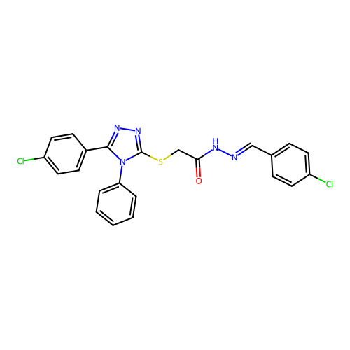 N'-[(E)-(4-chlorophenyl)methylidene]-2-{[5-(4-chlorophenyl)-4-phenyl-4H-1,2,4-triazol-3-yl]sulfanyl}acetohydrazide structure