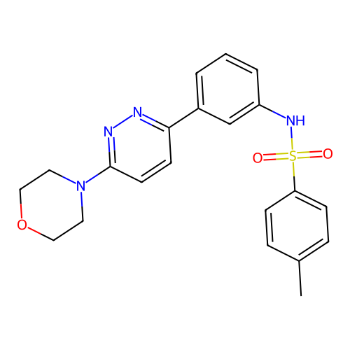 4-methyl-N-[3-(6-morpholin-4-ylpyridazin-3-yl)phenyl]benzenesulfonamide structure