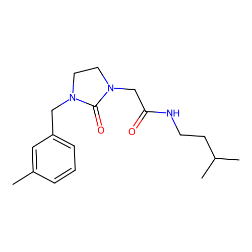 N-Isopentyl-2-(3-(3-methylbenzyl)-2-oxoimidazolidin-1-yl)acetamide structure
