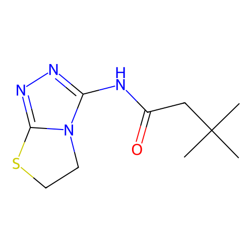 N-(5,6-dihydrothiazolo[2,3-c][1,2,4]triazol-3-yl)-3,3-dimethylbutanamide structure
