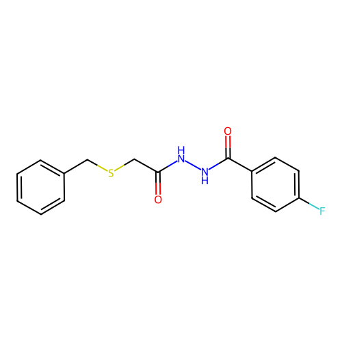 N'-[(benzylsulfanyl)acetyl]-4-fluorobenzohydrazide structure
