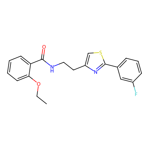 2-ethoxy-N-{2-[2-(3-fluorophenyl)-1,3-thiazol-4-yl]ethyl}benzamide structure