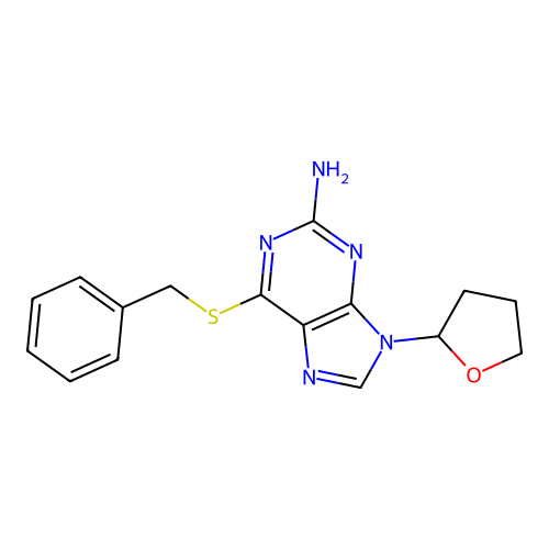 6-苄硫基-9-(氧杂环戊-2-基)嘌呤-2-胺 structure