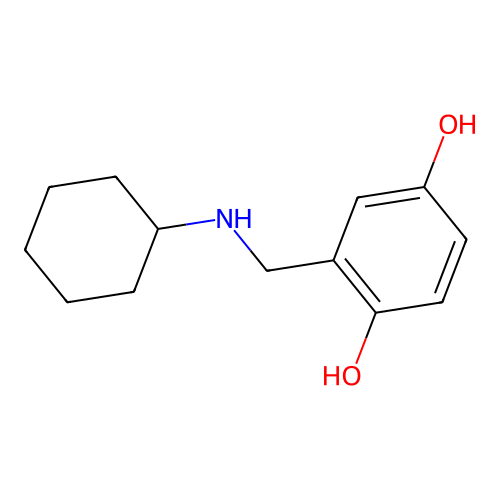 2-[(Cyclohexylamino)methyl]benzene-1,4-diol structure