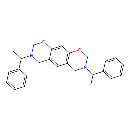 3,7-bis(1-phenylethyl)-3,4,7,8-tetrahydro-2h,6h-benzo[1,2-e:5,4-e']bis[1,3]oxazine structure