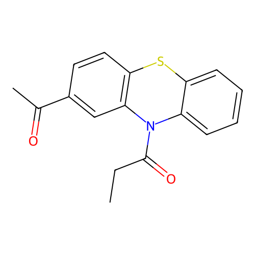 2-Acetyl-10-propionyl-10H-phenothiazine structure