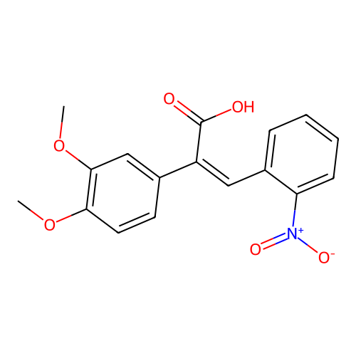 2-(3,4-Dimethoxyphenyl)-3-(2-nitrophenyl)prop-2-enoic acid structure