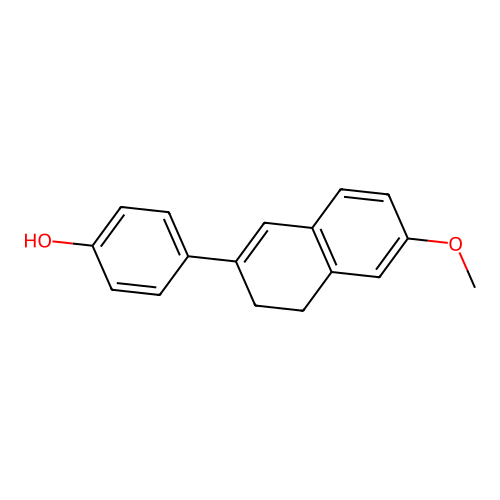 p-(3,4-Dihydro-6-methoxy-2-naphthyl)phenol structure
