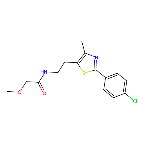 N-(2-(2-(4-chlorophenyl)-4-methylthiazol-5-yl)ethyl)-2-methoxyacetamide structure