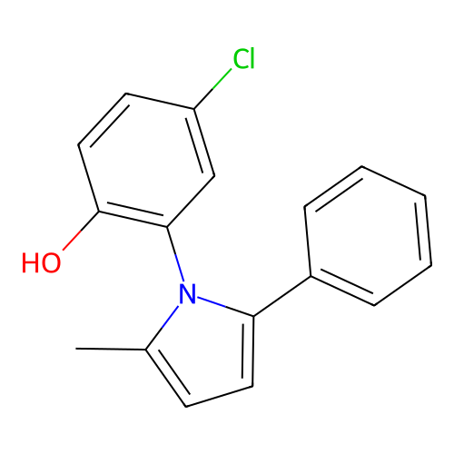 4-Chloro-2-(2-methyl-5-phenylpyrrol-1-yl)phenol structure