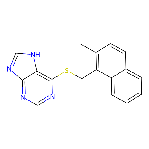 6-[(2-methylnaphthalen-1-yl)methylsulfanyl]-7H-purine structure