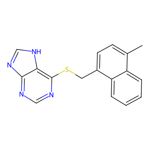 6-[(4-methylnaphthalen-1-yl)methylsulfanyl]-7H-purine structure