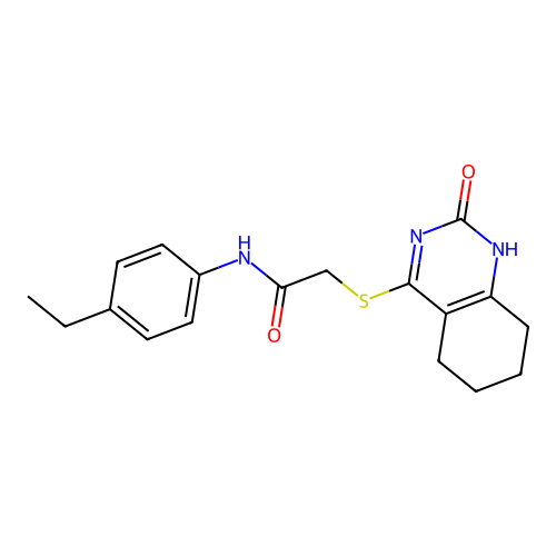 N-(4-ethylphenyl)-2-((2-oxo-1,2,5,6,7,8-hexahydroquinazolin-4-yl)thio)acetamide structure
