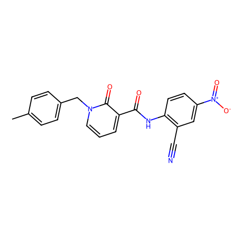 N-(2-cyano-4-nitrophenyl)-1-[(4-methylphenyl)methyl]-2-oxopyridine-3-carboxamide structure