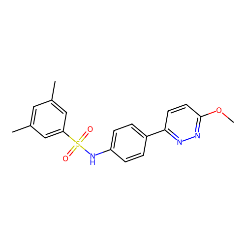 N-[4-(6-methoxypyridazin-3-yl)phenyl]-3,5-dimethylbenzenesulfonamide structure
