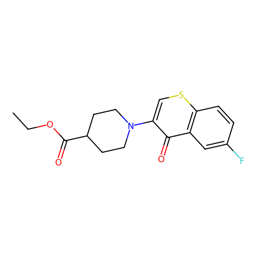 Ethyl 1-(6-fluoro-4-oxothiochromen-3-yl)piperidine-4-carboxylate structure