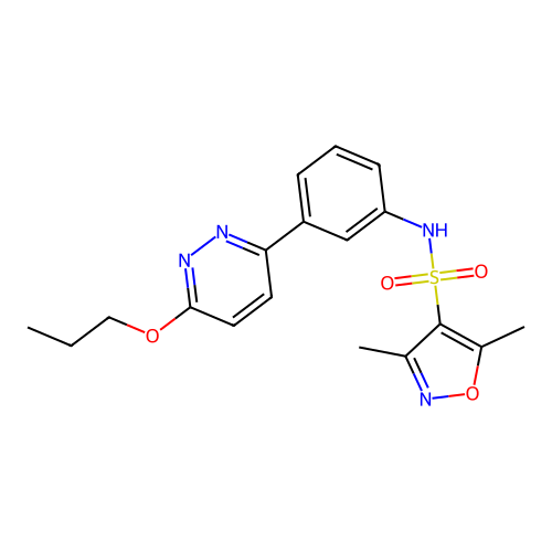 3,5-dimethyl-N-[3-(6-propoxypyridazin-3-yl)phenyl]-1,2-oxazole-4-sulfonamide structure