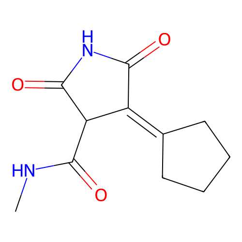4-Cyclopentylidene-n-methyl-2,5-dioxopyrrolidine-3-carboxamide structure