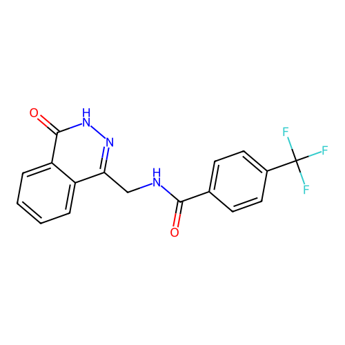 N-[(4-oxo-3,4-dihydrophthalazin-1-yl)methyl]-4-(trifluoromethyl)benzamide structure