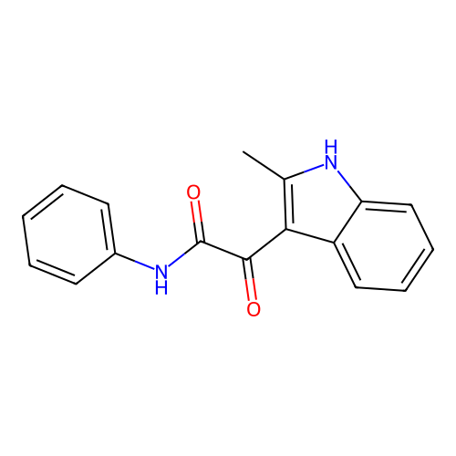 2-(2-methyl-1H-indol-3-yl)-2-oxo-N-phenylacetamide structure