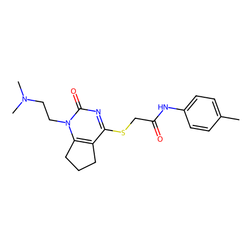 2-({1-[2-(dimethylamino)ethyl]-2-oxo-1H,2H,5H,6H,7H-cyclopenta[d]pyrimidin-4-yl}sulfanyl)-N-(4-methylphenyl)acetamide structure