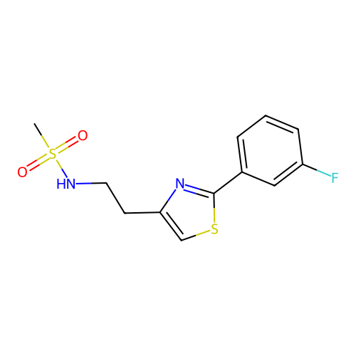 N-{2-[2-(3-fluorophenyl)-1,3-thiazol-4-yl]ethyl}methanesulfonamide structure