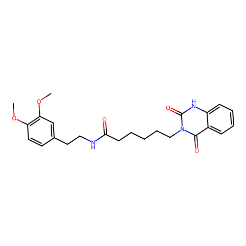 N-[2-(3,4-dimethoxyphenyl)ethyl]-6-(2,4-dioxo-1H-quinazolin-3-yl)hexanamide structure
