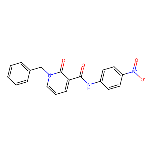1-benzyl-N-(4-nitrophenyl)-2-oxo-1,2-dihydropyridine-3-carboxamide structure