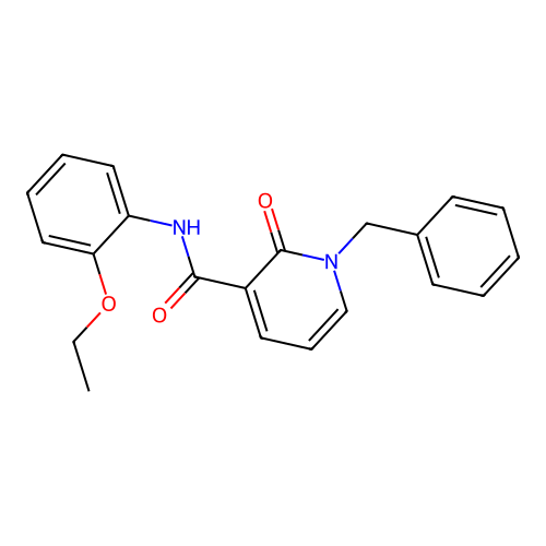 1-benzyl-N-(2-ethoxyphenyl)-2-oxo-1,2-dihydropyridine-3-carboxamide structure