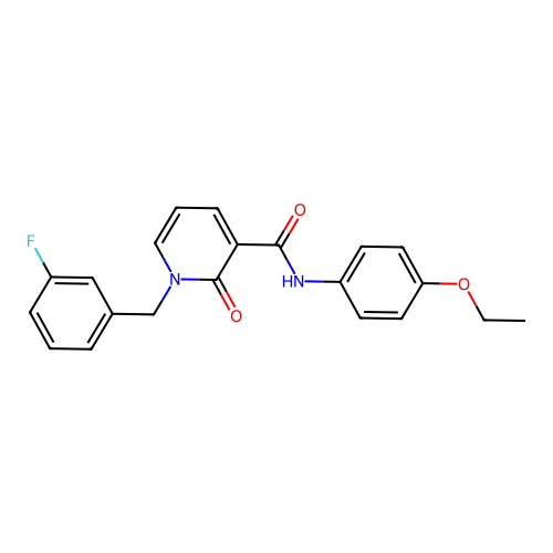 N-(4-ethoxyphenyl)-1-(3-fluorobenzyl)-2-oxo-1,2-dihydropyridine-3-carboxamide structure