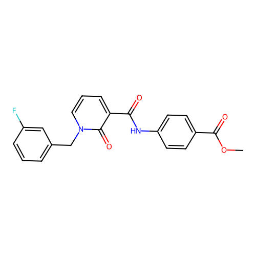 Methyl 4-(1-(3-fluorobenzyl)-2-oxo-1,2-dihydropyridine-3-carboxamido)benzoate structure