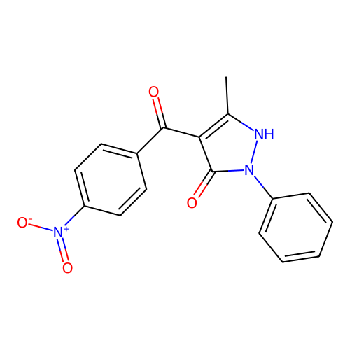 (5-Hydroxy-3-methyl-1-phenyl-pyrazol-4-yl)-(4-nitrophenyl)methanone structure