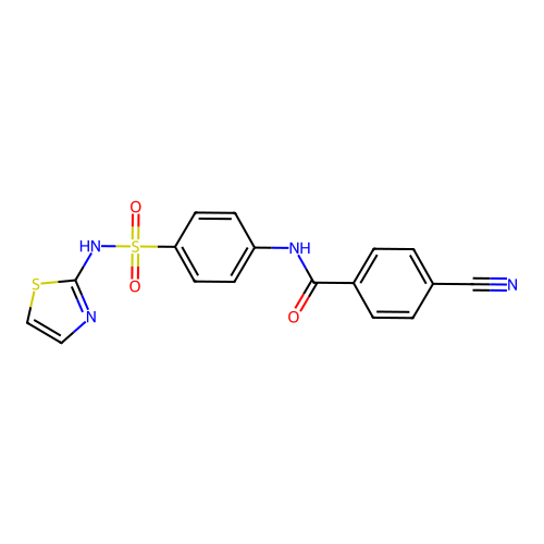 4-cyano-N-(4-(N-(thiazol-2-yl)sulfamoyl)phenyl)benzamide structure