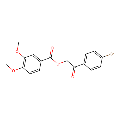 2-(4-Bromophenyl)-2-oxoethyl 3,4-dimethoxybenzoate structure