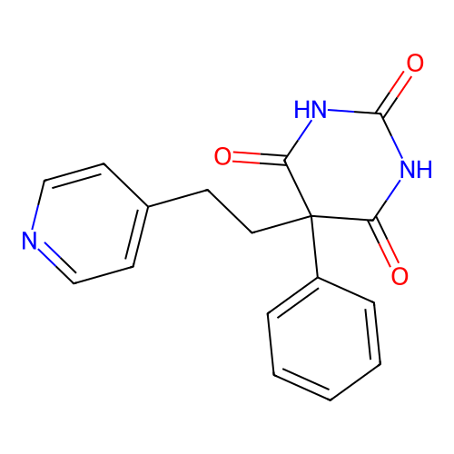 5-Phenyl-5-(2-pyridin-4-ylethyl)-1,3-diazinane-2,4,6-trione structure