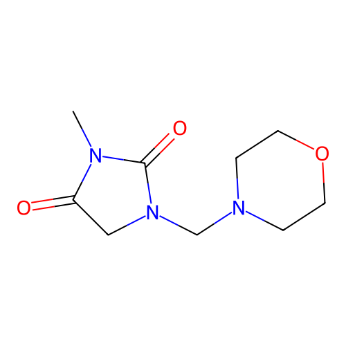 3-Methyl-1-(morpholin-4-ylmethyl)imidazolidine-2,4-dione structure