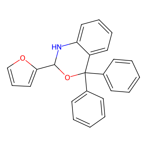 2H-3,1-Benzoxazine, 2-(2-furanyl)-1,4-dihydro-4,4-diphenyl- structure