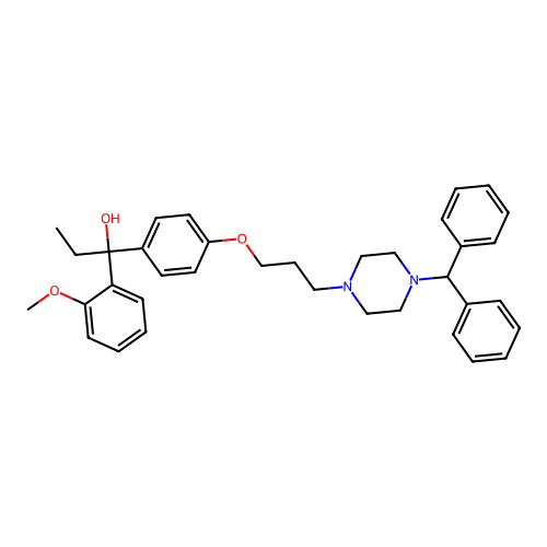 alpha-Ethyl-alpha-(2-methoxyphenyl)-4-(3-(4-benzhydrylpiperazin-1-yl)propoxy)benzyl alcohol structure
