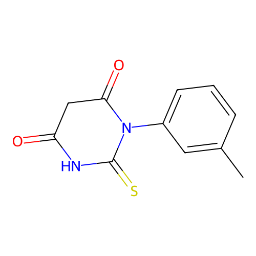 2-Mercapto-1-(m-tolyl)pyrimidine-4,6(1H,5H)-dione structure
