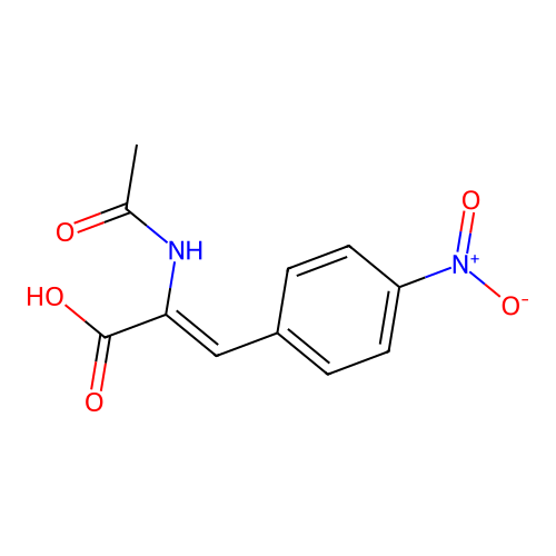 2-Acetamido-3-(4-nitrophenyl)prop-2-enoic acid structure