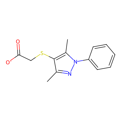 [(3,5-Dimethyl-1-phenyl-1H-pyrazol-4-yl)sulfanyl]acetate structure