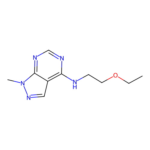 N-(2-ethoxyethyl)-1-methylpyrazolo[3,4-d]pyrimidin-4-amine structure