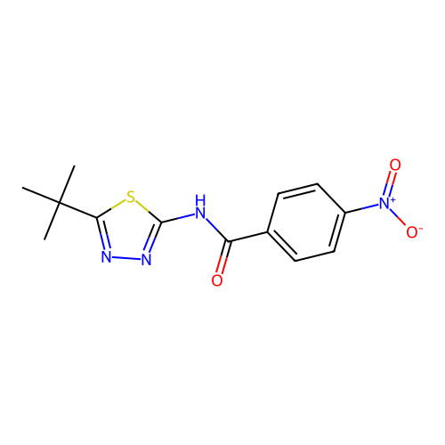 N-(5-tert-butyl-1,3,4-thiadiazol-2-yl)-4-nitrobenzamide structure