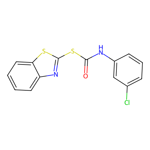 S-1,3-Benzothiazol-2-yl hydrogen (3-chlorophenyl)carbonimidothioate structure