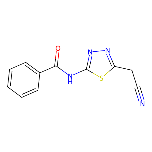 N-[5-(cyanomethyl)-1,3,4-thiadiazol-2-yl]benzamide structure