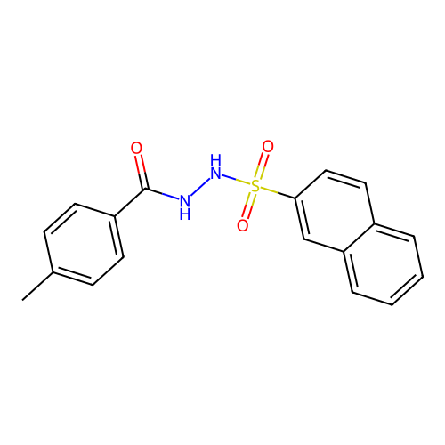 4-methyl-N'-(naphthalene-2-sulfonyl)benzohydrazide structure