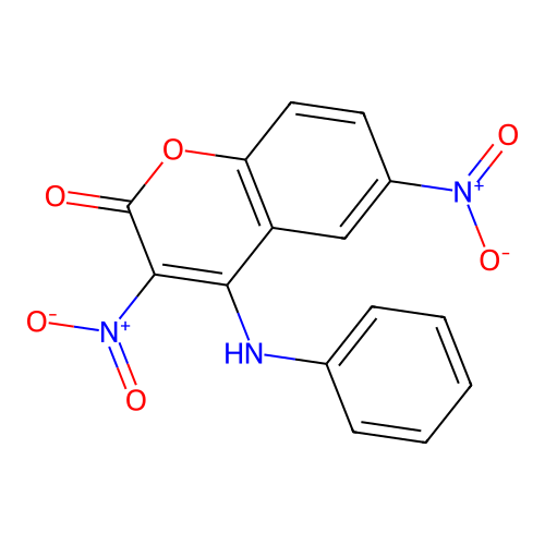 2H-1-Benzopyran-2-one, 3,6-dinitro-4-(phenylamino)- structure