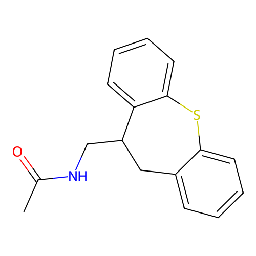 N-(5,6-dihydrobenzo[b][1]benzothiepin-5-ylmethyl)acetamide structure
